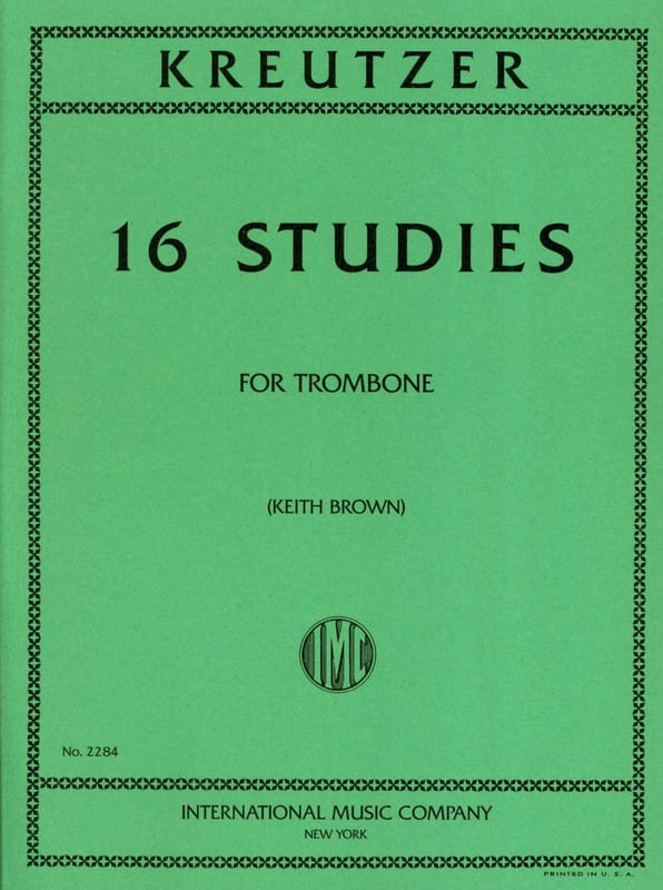 16 Studies Rodolphe Kreutzer Partition Trombone