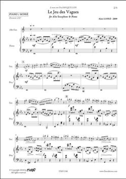 Le jeu des vagues Alain Lopez Partition Saxophone