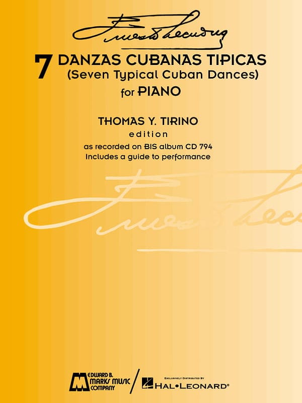 7 Danzas Cubanas Tipicas Ernesto Lecuona Partition Musique du monde