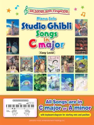 Studio Ghibli Songs in C Major - Piano Facile - Joe Hisaishi