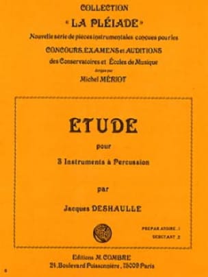 Etude Jacques Deshaulle Partition Multi Percussions