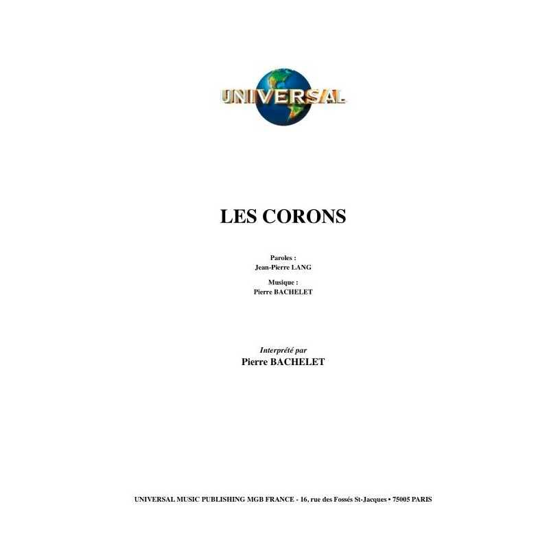 Les Corons. Format Pierre Bachelet Partition Chanson française
