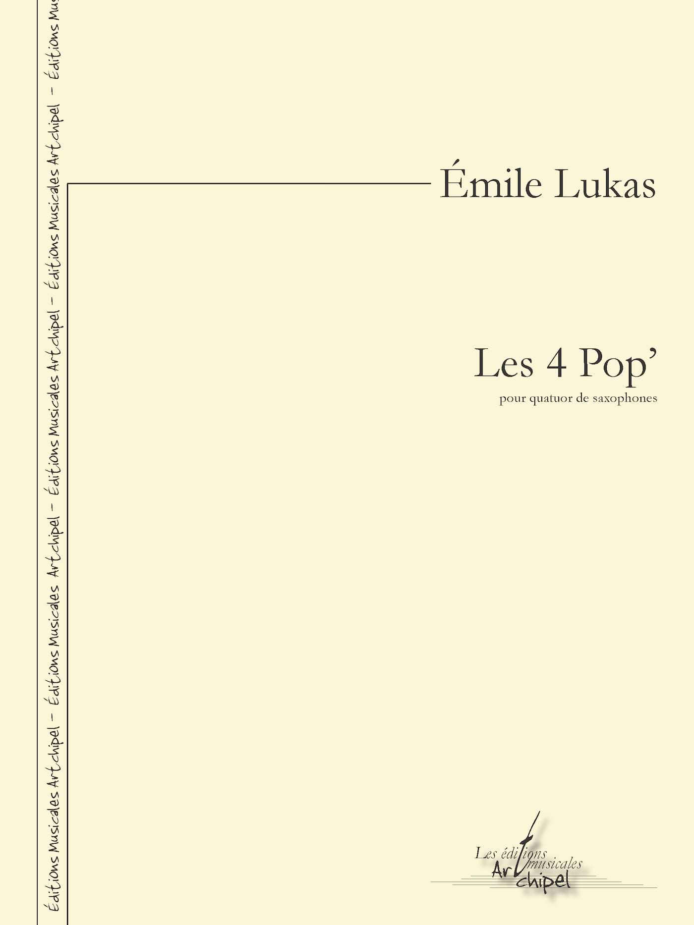 Les 4 Pop' - Emile Lukas - Partition - Saxophone