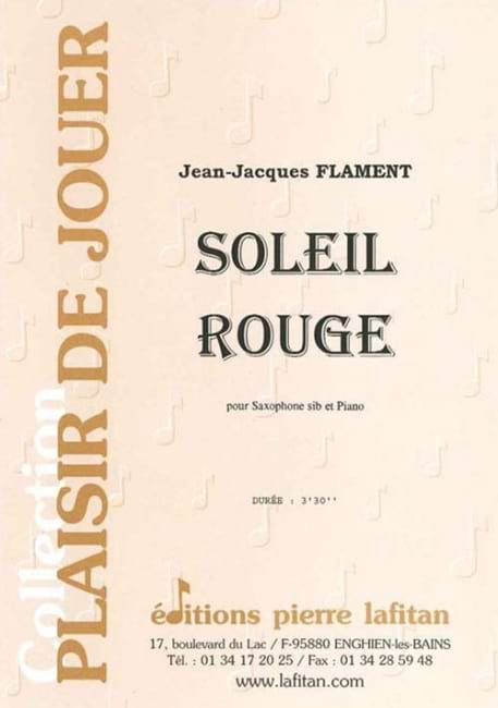 Soleil Rouge Jean-Jacques Flament Partition Saxophone