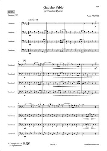 Gaucho Pablo Pascal Proust Partition Trombone