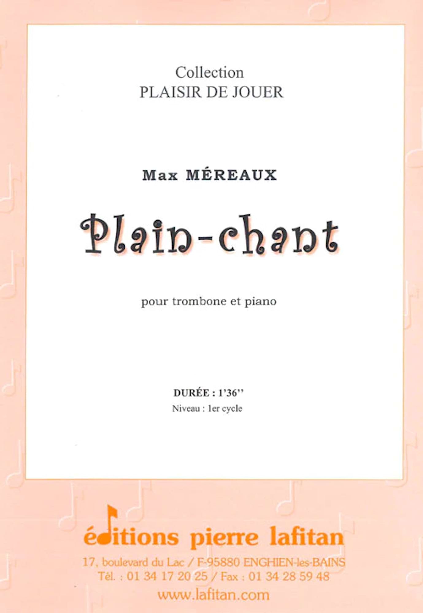 Plain-Chant - Trombone Max Méreaux Partition