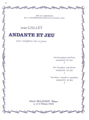 Andante et Jeu Jean Gallet Partition Saxophone