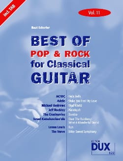 Best of pop & rock for classical guitar volume 11 Partition Guitare
