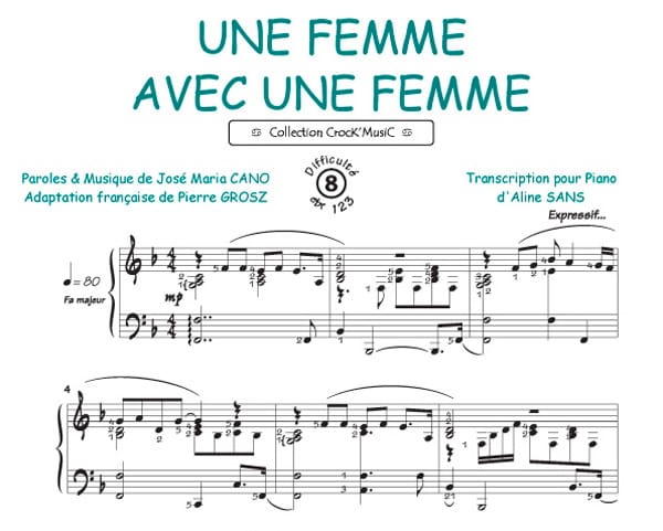 Une Femme Avec Une Femme Mecano Partition Chanson française