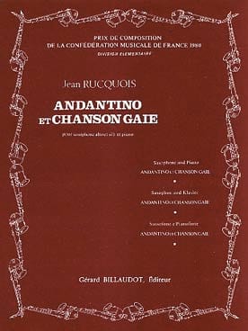 Andantino et Chanson Gaie Jean Rucquois Partition Saxophone