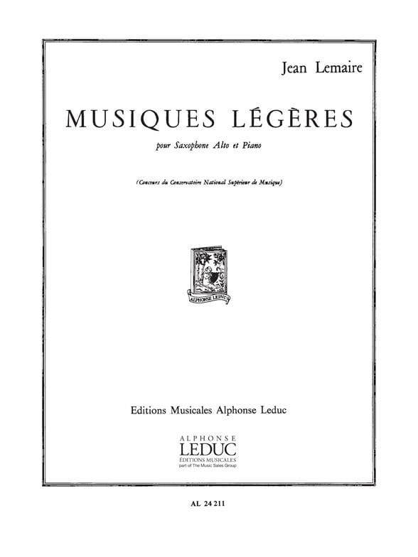 Musiques Légères Jean Lemaire Partition Saxophone
