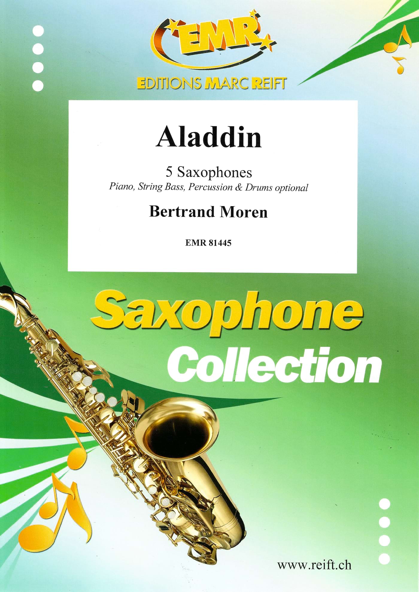 Aladdin - 5 Saxophones Bertrand Moren Partition Saxophone