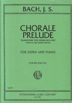 Chorale Prelude For Horn BACH Partition Cor