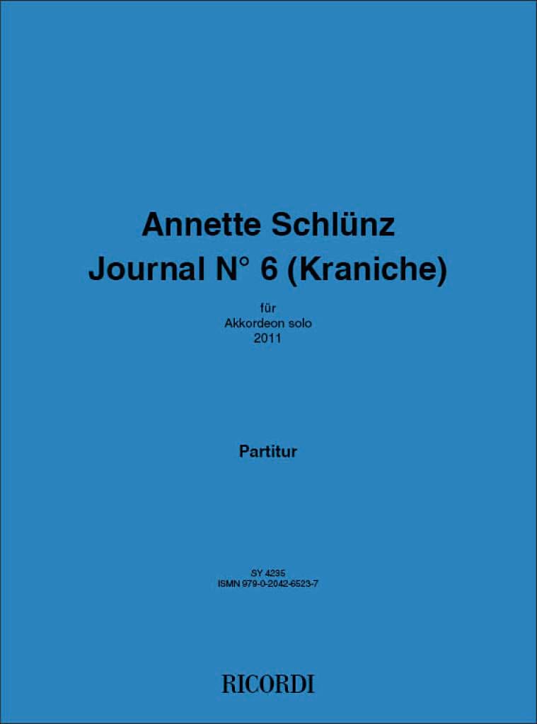 Journal No 6 (Kraniche) Annette Schlünz Partition