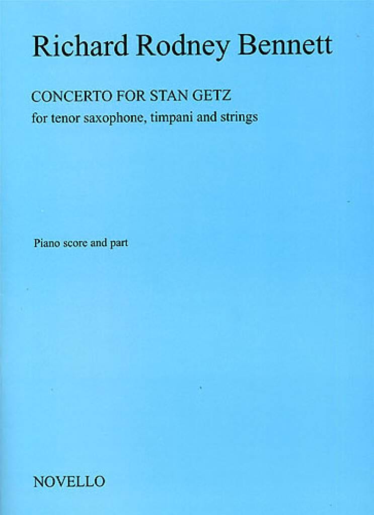Concerto For Stan Getz Bennett Richard Rodney Partition Saxophone