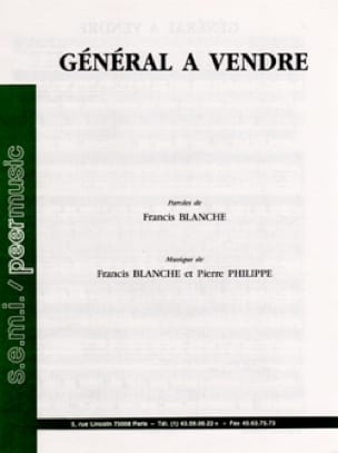 Général à vendre Francis Blanche Partition Chanson française