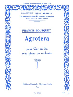 Agrotera Francis Bousquet Partition Cor