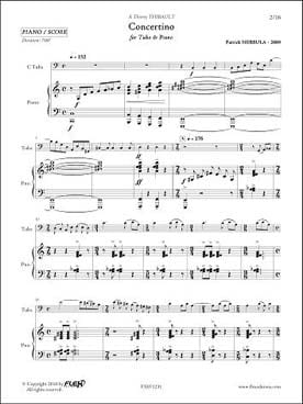 Concertino Pour Tuba & Piano Patrick Nebbula Partition