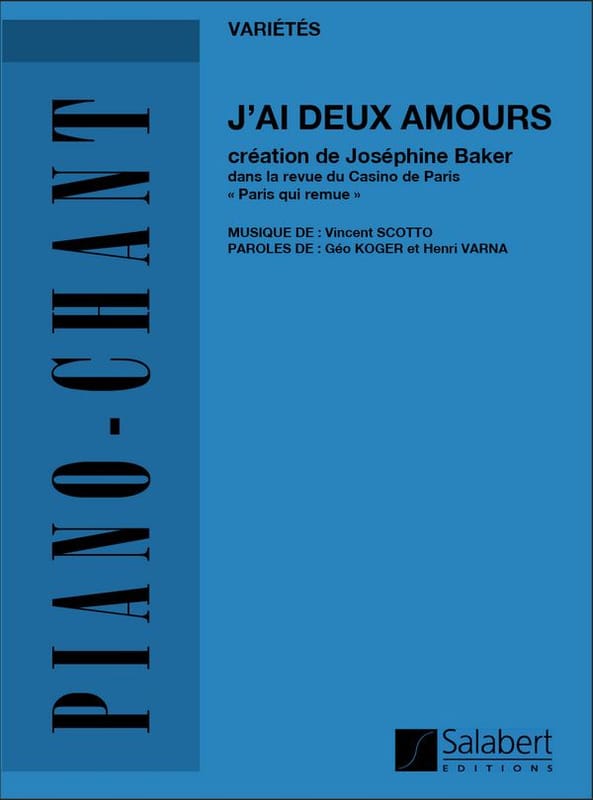 J'ai deux amours - Scotto Vincent / Baker Joséphine - Partition