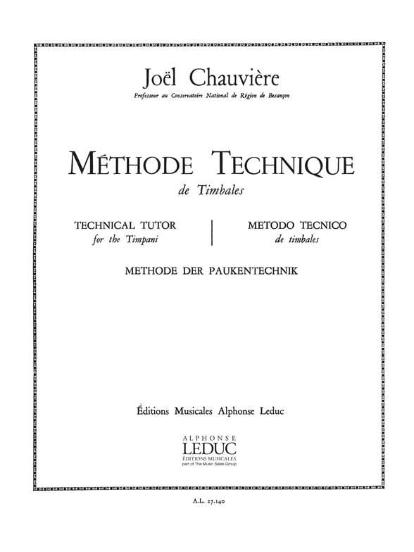 Méthode technique de Timbales Chauvière Partition Timbales