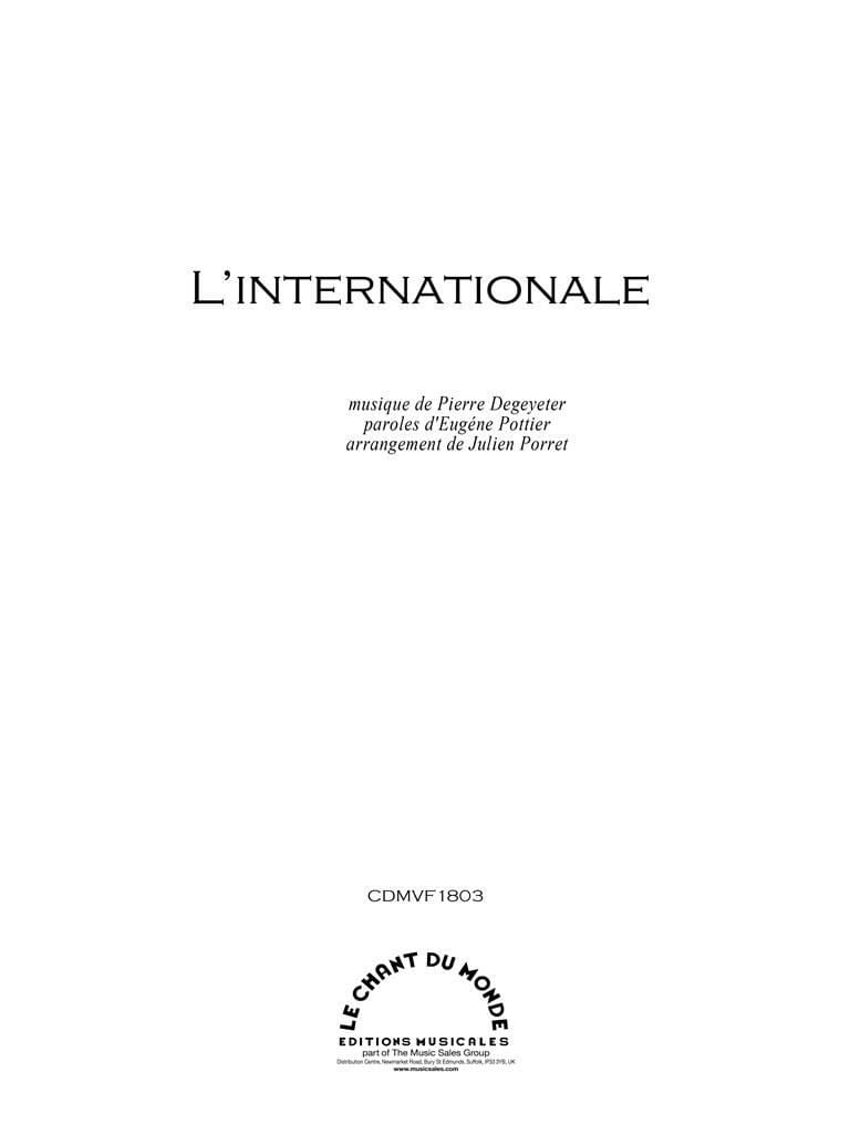 L' Internationale Pierre Degeyter Partition Chanson française