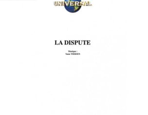La Dispute Yann Tiersen Partition Musique de film