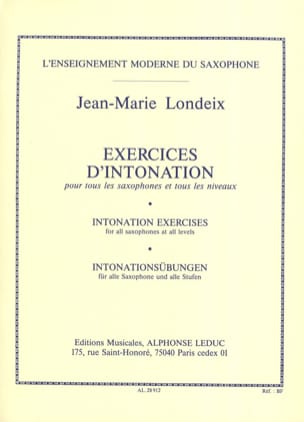 Exercices d'Intonation Jean-Marie Londeix Partition Saxophone