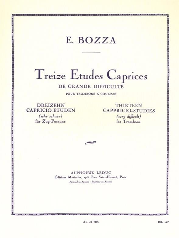 13 Etudes caprices Eugène Bozza Partition Trombone