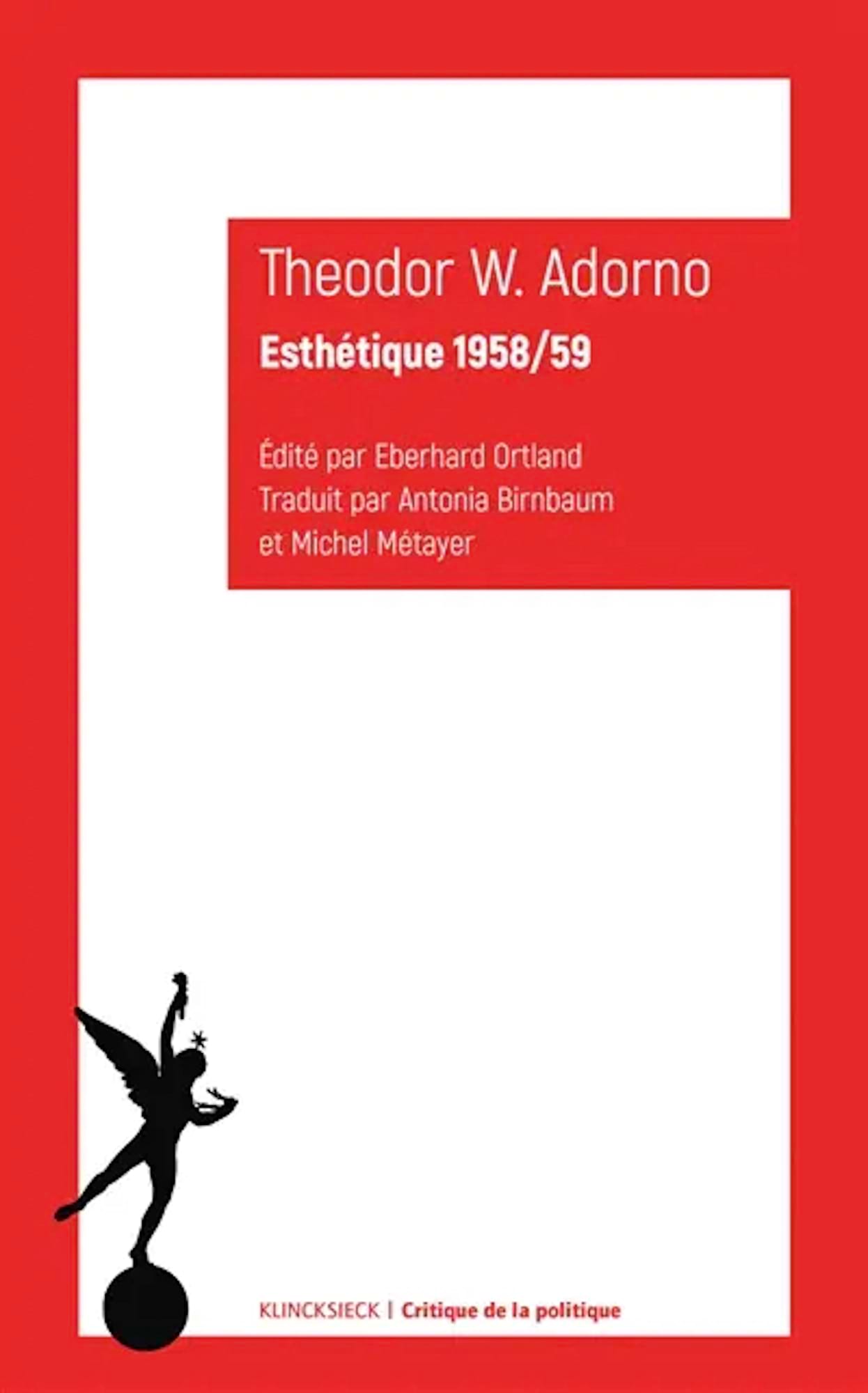 Esthétique 1958-59 W. Adorno Theodor Livre Les Hommes