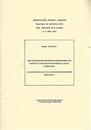 Analyse comparée des modes d'enseignement en musique et dans d'autres matières à