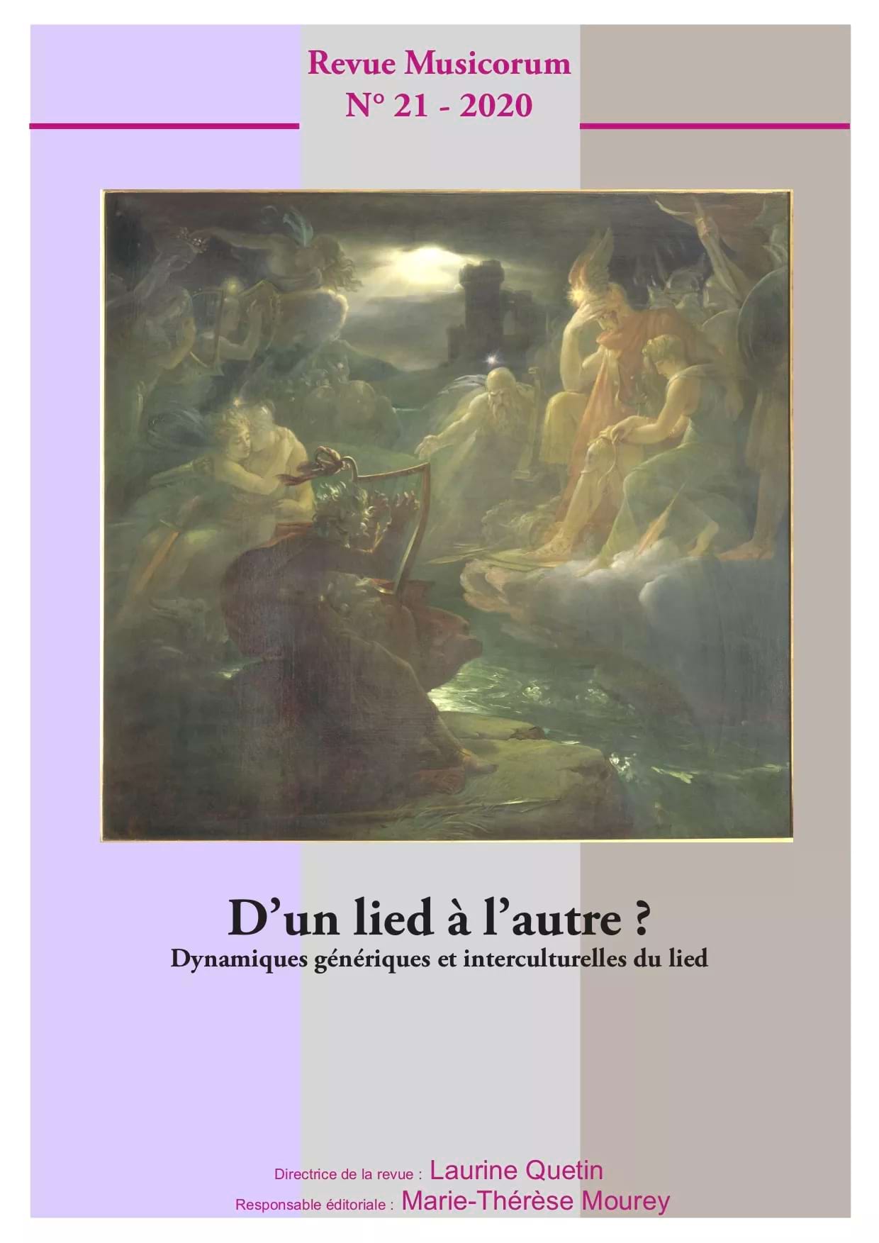 Musicorum n°21 (2020) : d'un lied à l'autre ? Revue Livre Revues