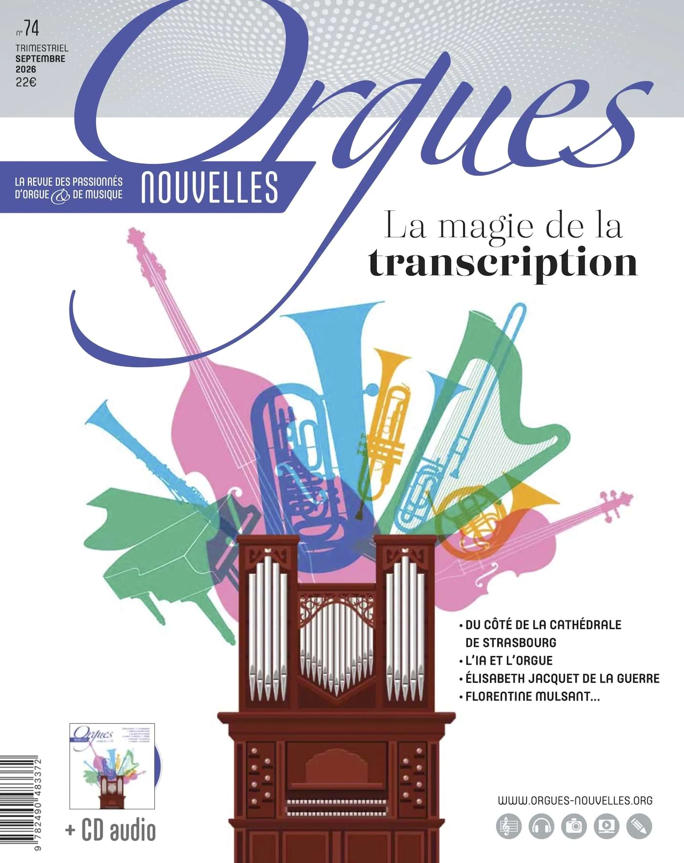 Orgues Nouvelles n°74, la magie de la transcription - Revue - Livre
