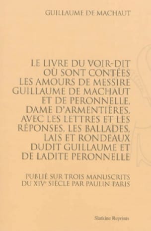 Le livre du Voir-Dit DE MACHAUT Guillaume Livre Les Hommes