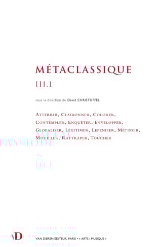 Christoffel David - Métaclassique III, 1 - Livre - di-arezzo.fr
