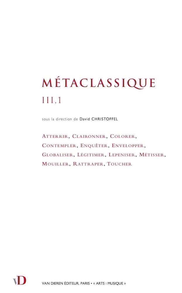 Métaclassique III, 1 Christoffel David Livre Les Sciences