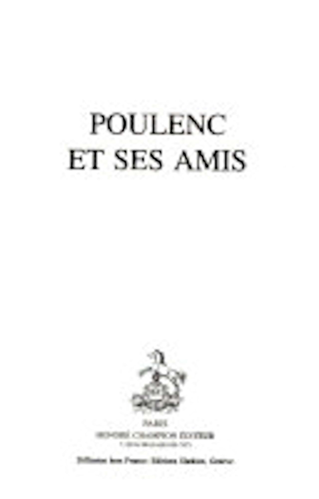 Poulenc et ses amis : recherches sur la musique française