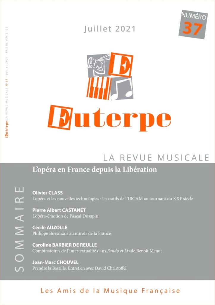 Euterpe n°37, juillet 2021 Revue Livre Les Oeuvres