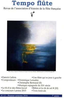 Tempo flûte n° 13 Premier semestre 2016 Revue Livre Les Instruments
