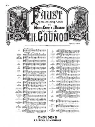 Faites-Lui mes Aveux. Faust - GOUNOD - Partition - Opéras