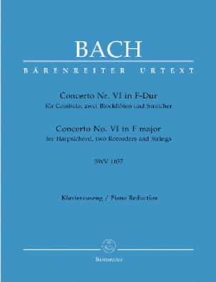 Concerto pour Clavier En Fa Majeur BWV 1057 - BACH - Partition - Piano