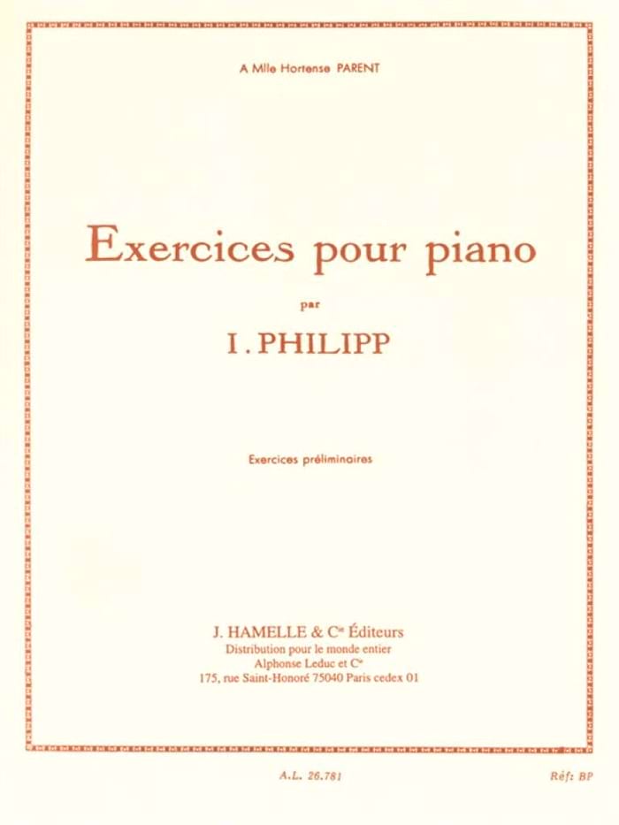 Exercices Préliminaires - Isodore Philipp - Partition - Piano