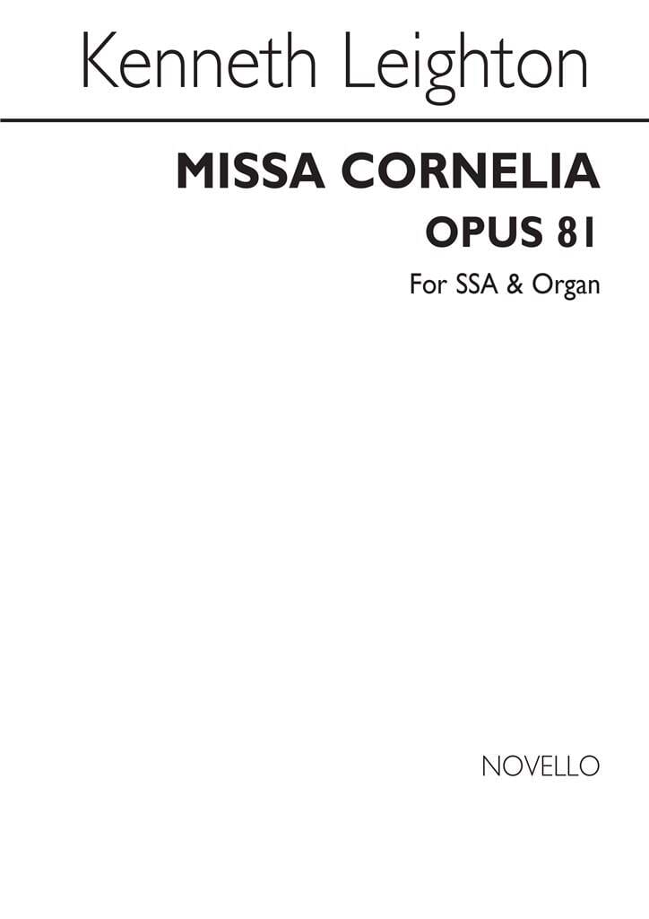 Missa Cornelia Opus 81 Kenneth Leighton Partition Chœur