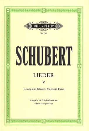Lieder Volume 5 - Ton Original SCHUBERT Partition Mélodies