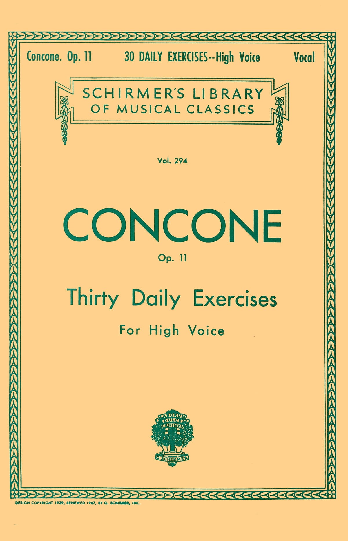 30 Exercices Journaliers Opus 11. Voix Haute - Giuseppe Concone