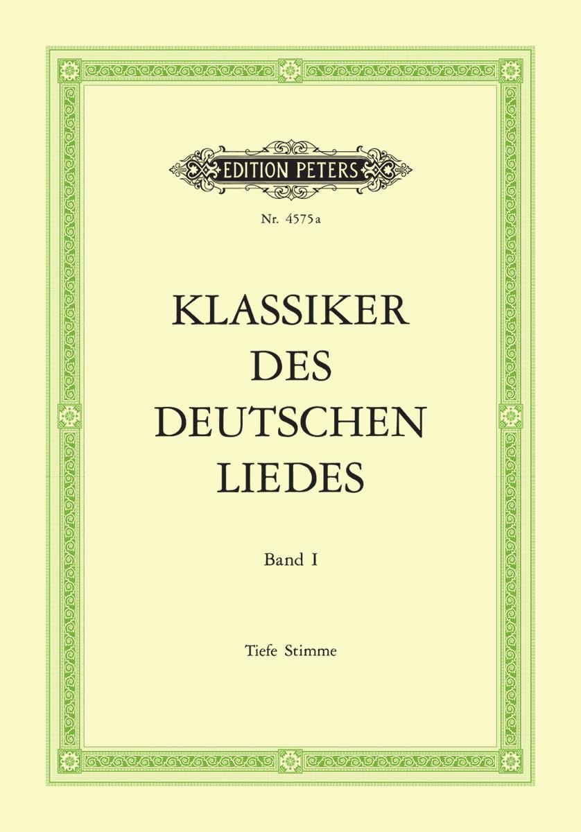 Klassiker des Deutsches Liedes Vol 1 Voix Grave Partition Mélodies