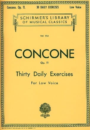 30 Exercices Journaliers Opus 11 Voix Grave - Giuseppe Concone
