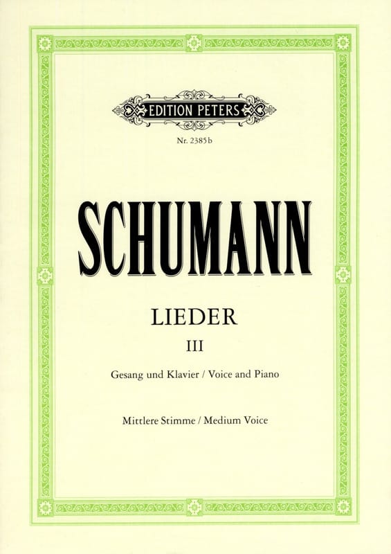 Lieder Volume 3. Voix Moyenne SCHUMANN Partition Mélodies