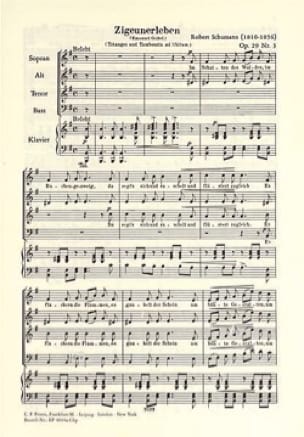 Zigeunerleben Opus 29-3 - SCHUMANN - Partition - Chœur