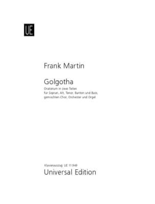 Golgotha Frank Martin Partition Chœur