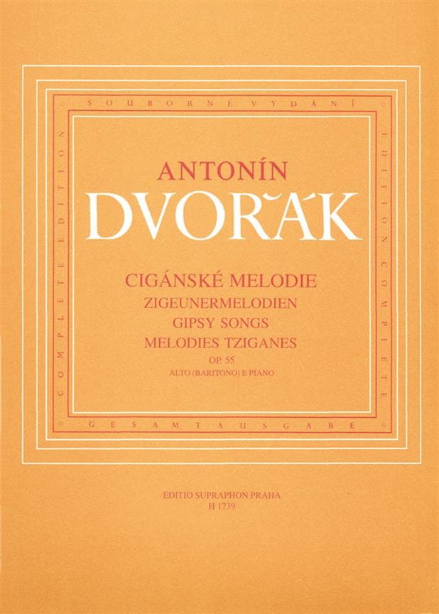 Zigeunermelodien Opus 55 - Voix Moyenne DVORAK Partition Mélodies